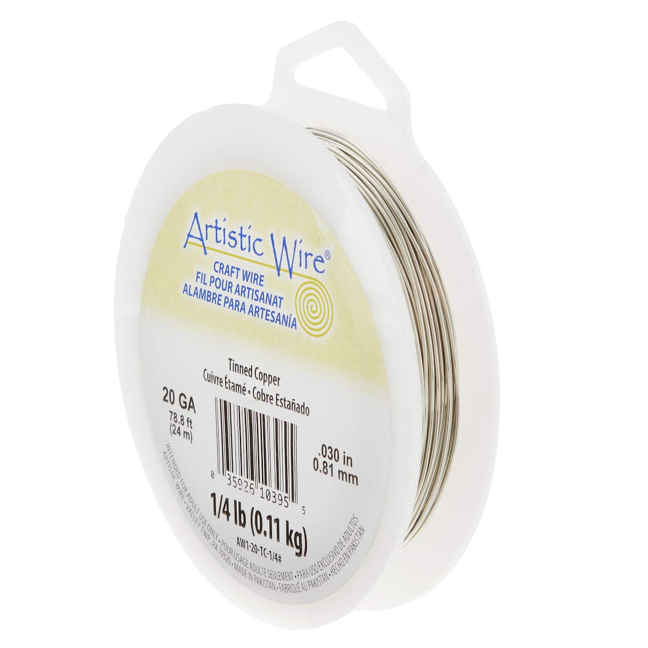 Fil métallique d’artisanat en cuivre étamé de calibre 20 Artistic Wire de Beadalon